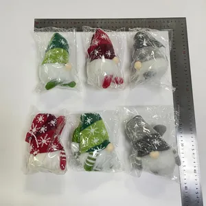 Set di 6 gnomi natalizi con cappelli in maglia a fiocchi di neve e barbe bianche in buste
