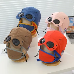 Kinder Winter Fliegerhut Mit Schutzbrille Und Abnehmbarer Maske Winddicht Fleece Gefüttert Lei Feng Hut Für Jungen Mädchen Outdoor Ski