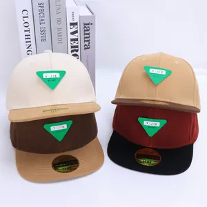 Gorra de Béisbol Hip Hop Niños Ala Plana Snapback Parche Triangular Bloque de Color Para Niños Niñas