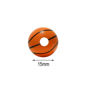 Colorful 15mm basketball pattern wooden beads for DIY handmade jewelry and bracelets