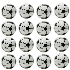 Macro detail of 16 soccer style wooden beads with black and white texture for DIY jewelry