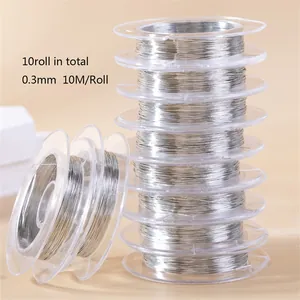 10 rolls of 0.3mm silver color-preserving copper wire for DIY jewelry and crafts