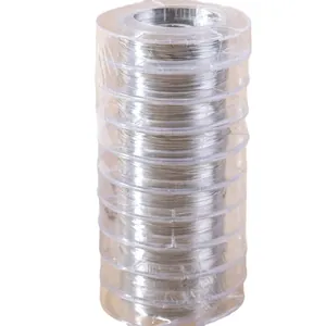 Stack of silver 0.3mm copper wires for DIY jewelry making and handicraft beading