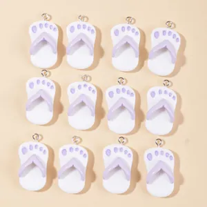 Ciondoli per Infradito in Miniatura Pendenti per Pantofole in Resina Con Anello in Metallo per Orecchini Fai da Te Portachiavi Decorazione Custodia per Telefono