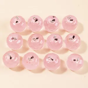 Lot de 12 pendentifs en cristal rose facetté avec bélière argentée pour bijoux DIY
