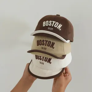 Three cotton baseball caps with BOSTON 1630 embroidery and contrasting brim details
