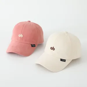 Roze en crème katoenen baseballcaps met 3D-geborduurde AB-letters voor dames en heren
