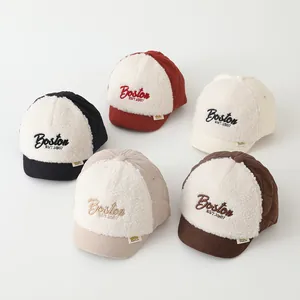 Detailed collection of five quilted Sherpa baseball caps with Boston embroidery