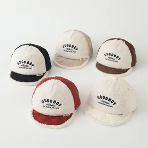 Five assorted colors of toddler fleece baseball caps with soft brim and nice embroidery