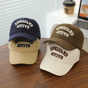 Kids Cotton Letter Embroidery Baseball Cap Stylish 3D Letter Peak Hat For Boys Girls Adjustable Sun Protection Hip Hop Hat