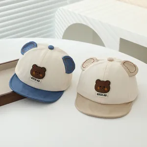 Süße Panda Baby Baseballmützen mit weicher Krempe und 3D-Ohren für Kleinkinder