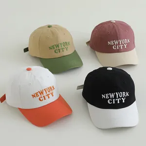 Παιδικό Καπέλο Μπέιζμπολ New York City Κεντημένο Χρωματική Αντίθεση Μείγμα Βαμβακιού Καπέλο Ήλιου Ρυθμιζόμενο για Αγόρια Κορίτσια Μόδα