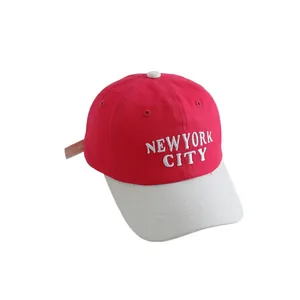 Παιδικό καπέλο μπέιζμπολ με γράμματα NEW YORK CITY σε ροζ και λευκό σχέδιο