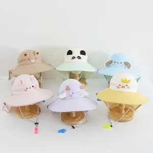 Détails de chapeaux de soleil animaux pour enfants avec larges bords et protège-nuque