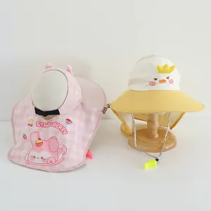 Chapeaux de soleil pour enfants avec large bord, motifs d'animaux et protection de la nuque