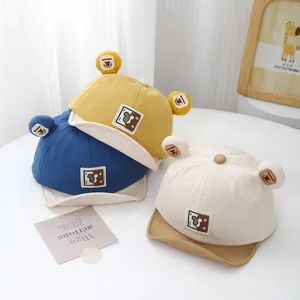 Baby Baseball Cap Soft Brim Cartoon Bear Ear Cotton Sun Hat For Infants Toddlers Outdoor Cute Duckbill Cap Hat