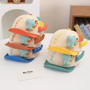 Baby Toddler Breathable Mesh Baseball Cap With Cartoon Dinosaur Decoration Cute Soft Brim Sun Hat For Boys Girls Summer Outdoor