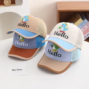 Kids Cartoon Dinosaur Mesh Baseball Cap Breathable Summer Sunshade Trucker Hat For Boys Girls Outdoor Sun Protection Hat