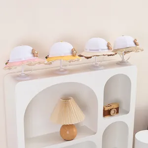 Kinder-Sonnenhüte aus Netzstoff in Rosa, Gelb, Braun und Beige mit Blumen-Details