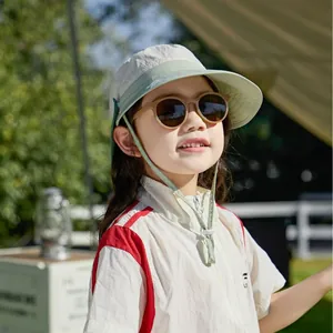 Kids quick-dry sun hat with wide brim and neck flap for summer outdoor protection