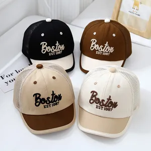Casquette Trucker en Maille pour Tout-petit Boston Broderie de Lettres Respirante Protection Solaire Casquette de Baseball pour Enfants