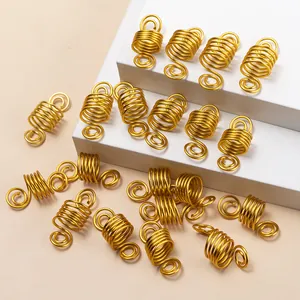 Anneaux de Cheveux Dreadlock en Alliage Spirale Poignets de Tresse Accessoires de Cheveux à Ressort Pour Décoration de Tresses Bijoux DIY