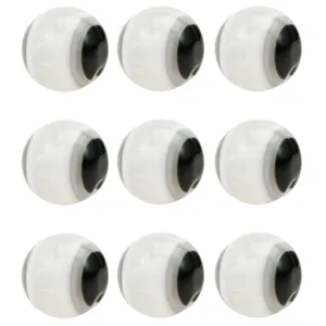 Vue macro de perles en résine œil maléfique 8mm pour bijoux DIY, lot de 9 pièces