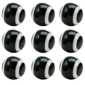 Vue détaillée de perles en résine œil bleu noir 8mm pour la création de bijoux DIY