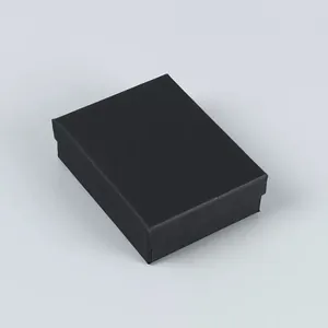 Minimalist matte black rectangular gift box with a classic two-piece lid for jewelry