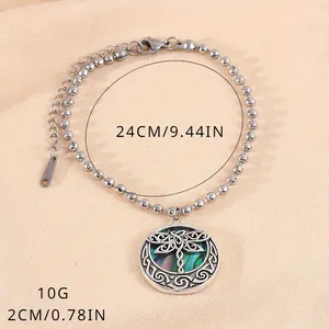 Detailed view of dragonfly pendant bracelet with size measurements and iridescent inlay
