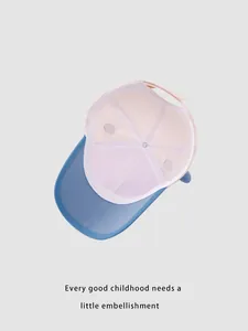 Detail of kids baseball cap featuring breathable mesh lining and adjustable strap buckle