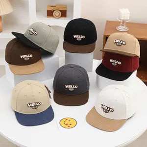 Colección de gorras snapback de ala plana con bordado HELLO BEAQ en varios colores