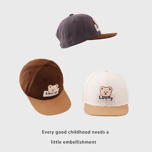 Casquette de baseball Lucky ours pour enfants avec visière plate et tons neutres
