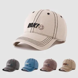 Kids ROK Smiley Letter Embroidered Baseball Cap Cotton Polyester Sunshade Hat Street Style Adjustable Snapback For Boys Girls