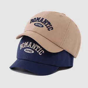 Kids Cotton Blend Baseball Cap With Romantic Rotre Letter Embroidery Retro Short Brim Sun Hat For Boys Girls Toddler