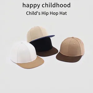 Casquettes de hip-hop minimalistes pour enfants en trois styles bicolores en toile