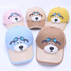 Collection de casquettes de baseball pour enfants avec chien de dessin animé et visière colorée