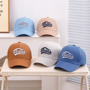 Detailed set of five-color kids baseball caps featuring premium Jeans embroidery
