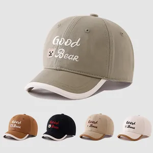 Cappellino da Baseball Ricamato con Orsetto per Bambini in Cotone Regolabile Cappello da Sole per Ragazzi Ragazze All'aperto
