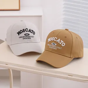 Casquettes de baseball vintage 1996 en coton brodé pour enfants en beige et kaki
