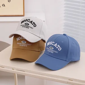 Casquettes enfant beige, kaki et bleu avec broderie de lettres 1996 et slogans stylés