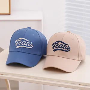 Kids Embroidery Letter Baseball Cap Cotton Blend Adjustable Curved Brim Sun Hat For Boys Girls Casual Hip Hop Style