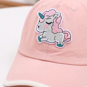 Casquette de baseball rose pour enfants à séchage rapide avec broderie licorne