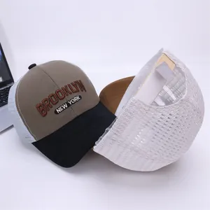 Kids Brooklyn New York mesh baseball cap with breathable trucker design and snapback strap