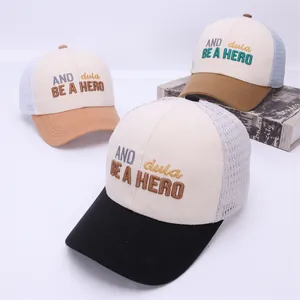 Kids Mesh Trucker Hat Breathable Baseball Cap Letter Embroidery Adjustable Sun Protection Hat For Boys Girls Casual Streetwear