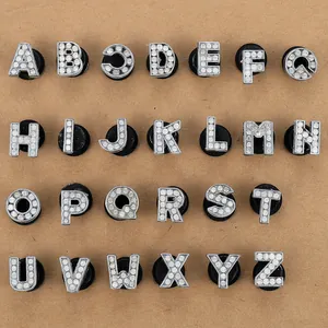 Sparkling crystal rhinestone A-Z alphabet charms for clogs and DIY wristbands