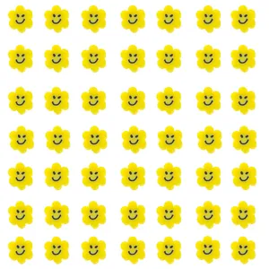 Détail de perles fleurs jaunes avec visages souriants pour la création de bijoux DIY