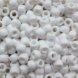 Witte pony kralen met grote gaten voor DIY sieraden en haaraccessoires maken
