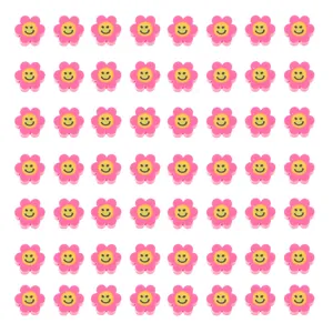 Perles fleurs souriantes en argile rose pour la création de bijoux faits à la main