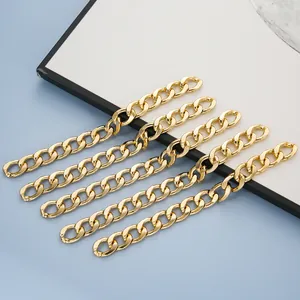 Five pieces of 13mm gold curb chains for DIY jewelry making with high metal luster